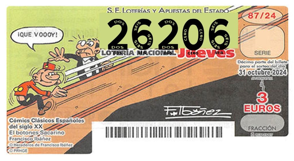 Lotería Nacional del jueves 31/10/24 - La 98 de Sevilla